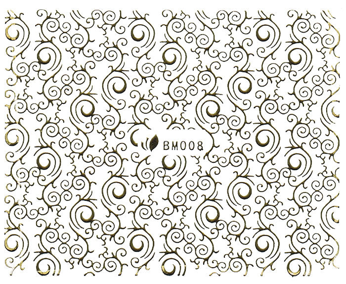 3D Metallic Sticker, Gold 23241
