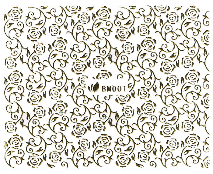 3D Metallic Sticker, Gold 23243