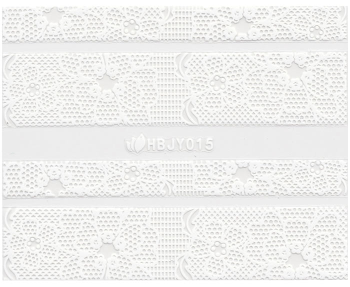3D Lace Design Sticker, Weiß 46303