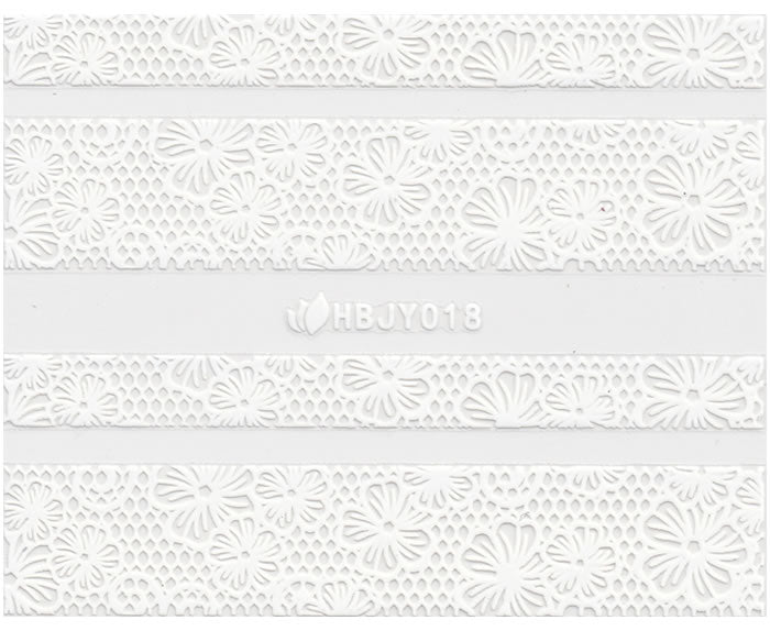 3D Lace Design Sticker, Weiß 46304
