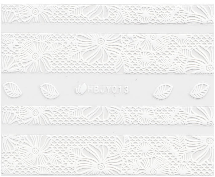 3D Lace Design Sticker, Weiß 46309