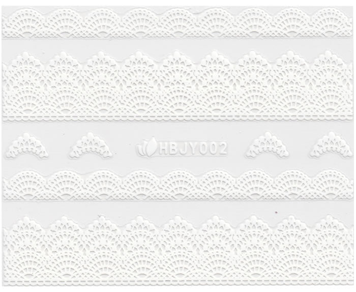3D Lace Design Sticker, Weiß 46310
