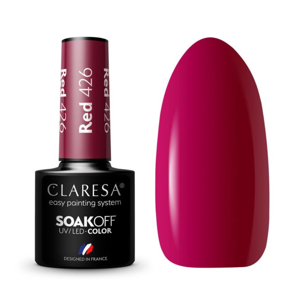 CLARESA SoakOFF UV/LED Gel - Red 426, 5 ml