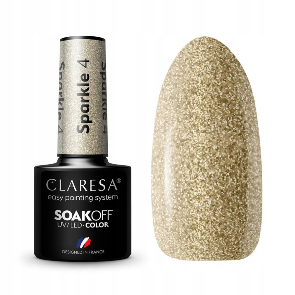 CLARESA SoakOFF UV/LED Gel - Sparkle 4, 5 ml