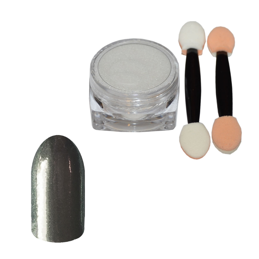 Chrome Mirror Pigment - Spiegel Effekt, Sparkling Silver