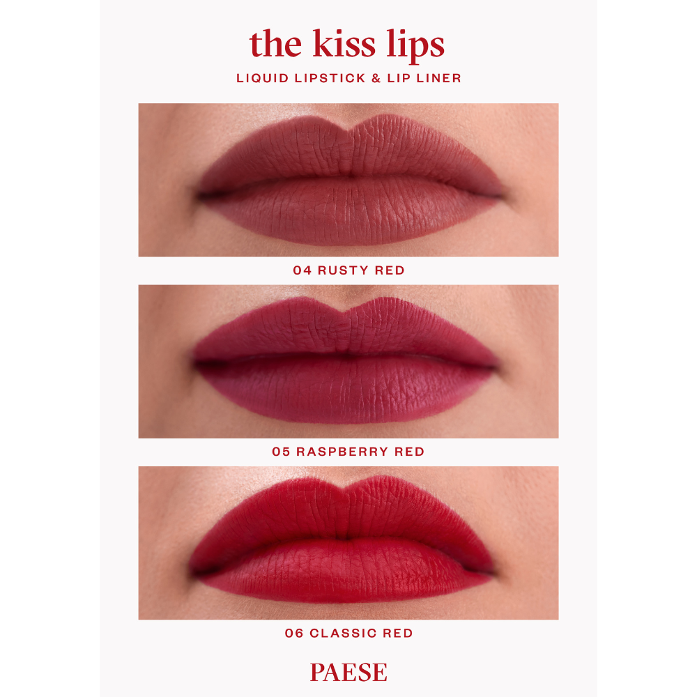 The Kiss Lips Liquid Lipstick, 3.4ml, 05 Raspberry Red