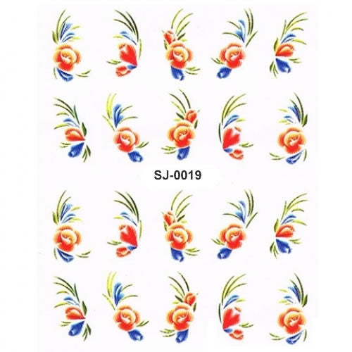 2D Nail Art One Stroke Sticker SJ-0019