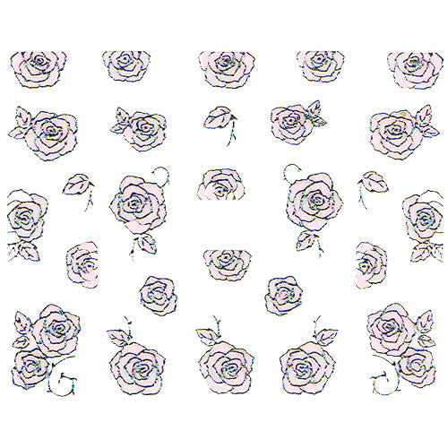 Nail Art Decor Sticker, Rosa-Silber 32203