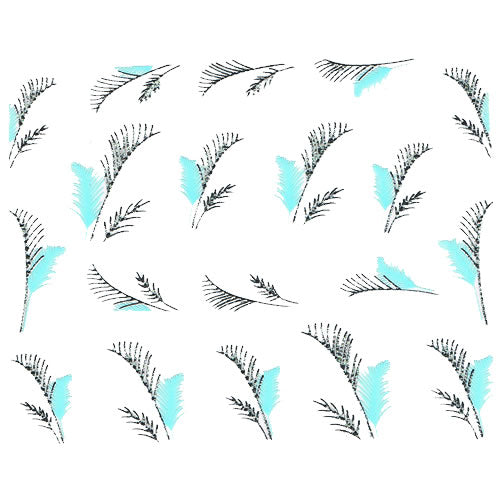 Nail Art Decor Sticker, Türkis-Silber 32214