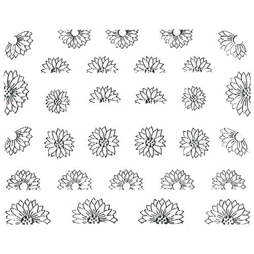 Nail Art Decor Sticker, Weiß-Silber 32233