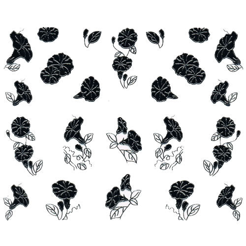Nail Art Decor Sticker, Schwarz-Silber 32251
