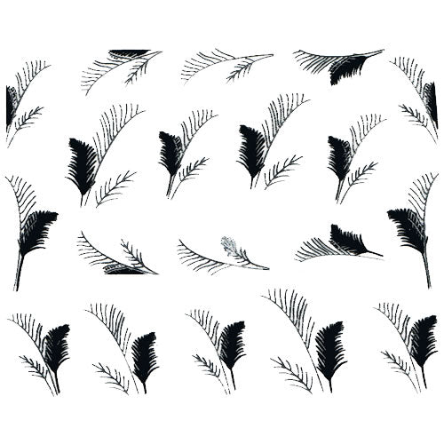 Nail Art Decor Sticker, Schwarz-Silber 32255