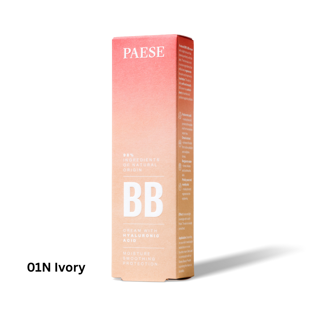BB Cream with hyaluronic acid, 30ml, 01N IVORY