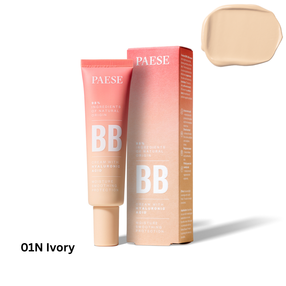 BB Cream with hyaluronic acid, 30ml, 01N IVORY