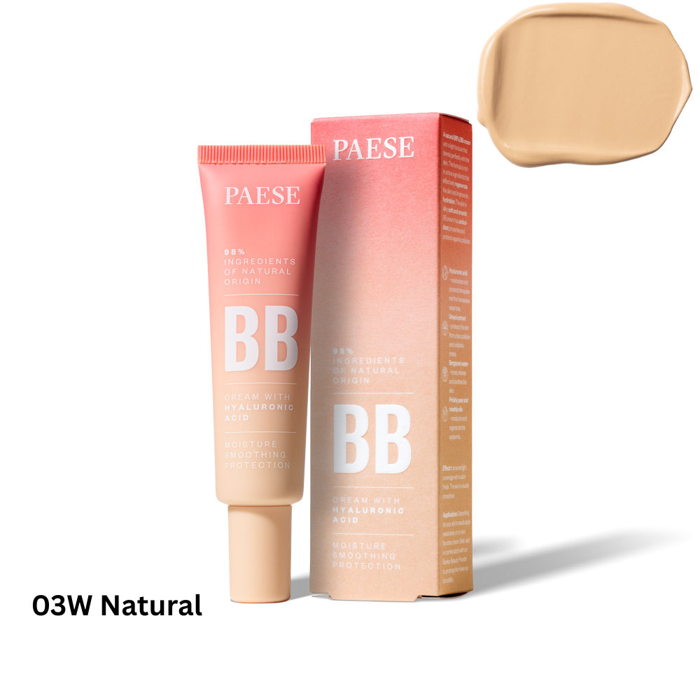 BB Cream with hyaluronic acid, 30ml, 03W NATURAL