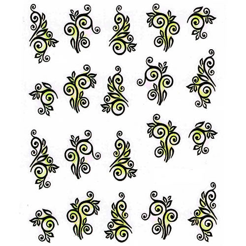 2D Nail Art One Stroke Sticker 25004