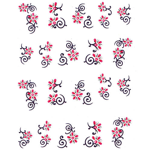 2D Nail Art One Stroke Sticker 25010