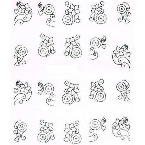 2D Nail Art One Stroke Sticker 25049