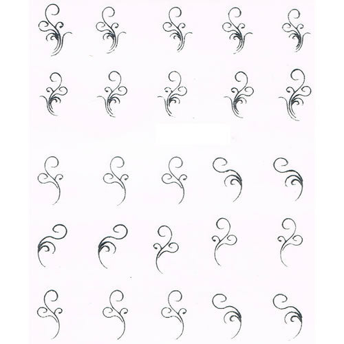 2D Nail Art One Stroke Sticker 25051