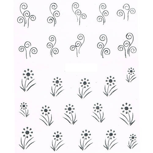 2D Nail Art One Stroke Sticker 25074