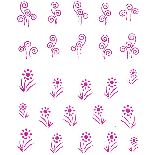 2D Nail Art One Stroke Sticker 25369