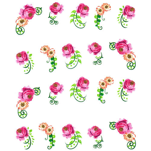 2D Nail Art One Stroke Sticker 25450