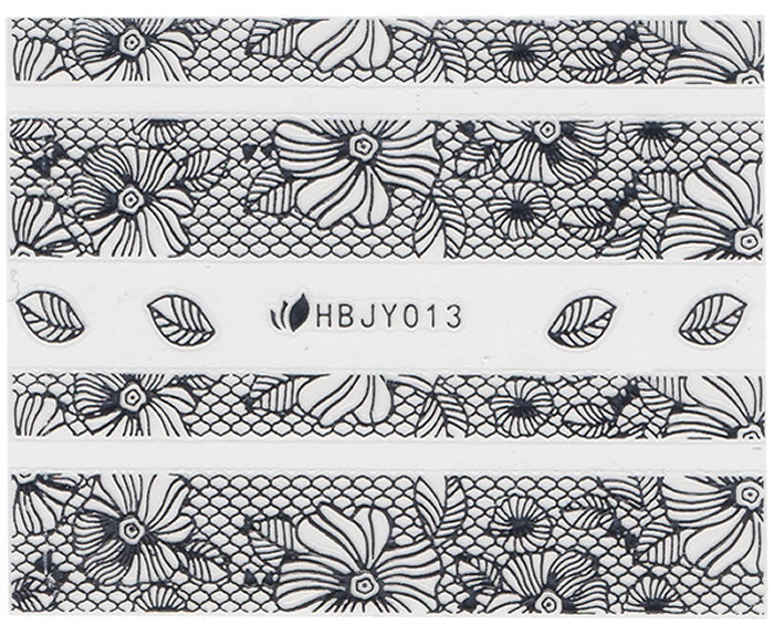 3D Lace Metallic Sticker, Silber 46100