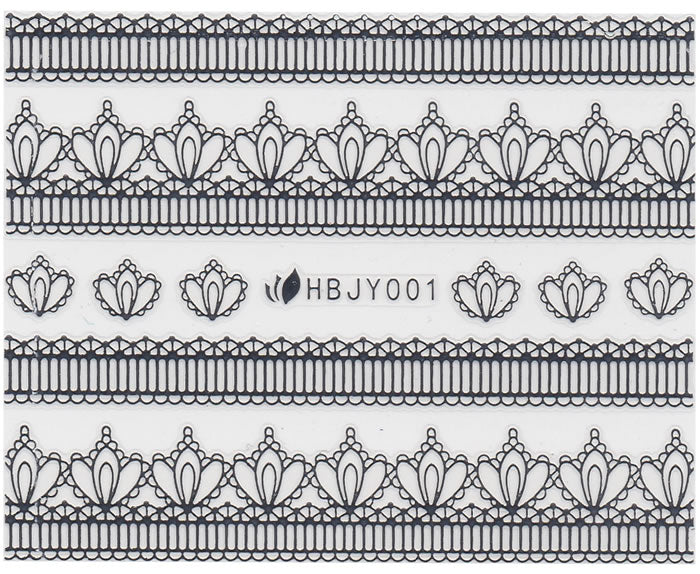 3D Lace Metallic Sticker, Silber 46104