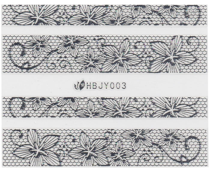 3D Lace Metallic Sticker, Silber 46105