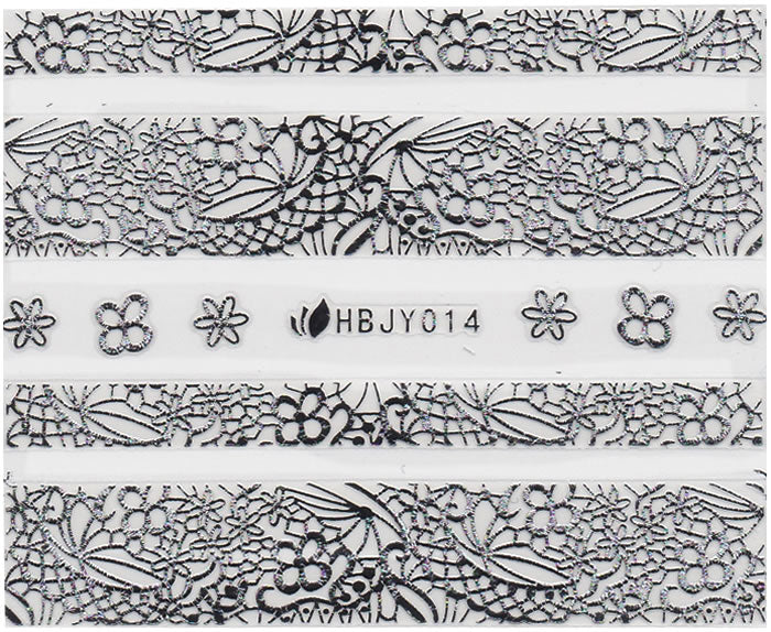 3D Lace Metallic Sticker, Silber 46106