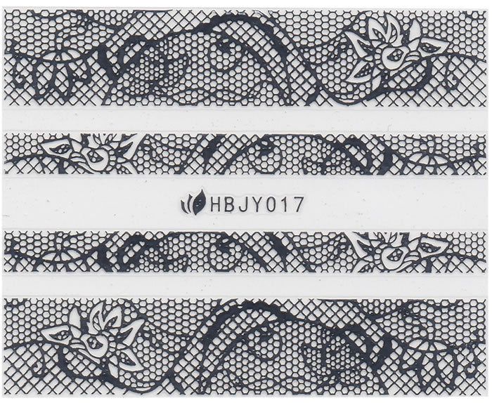 3D Lace Metallic Sticker, Silber 46108