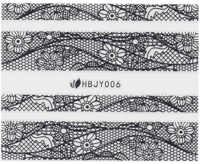 3D Lace Metallic Sticker, Silber 46109