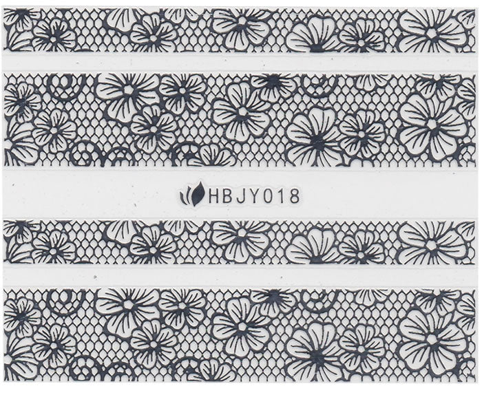 3D Lace Metallic Sticker, Silber 46110