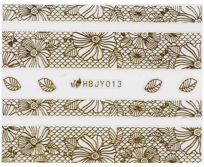 3D Lace Metallic Sticker, Gold 46200