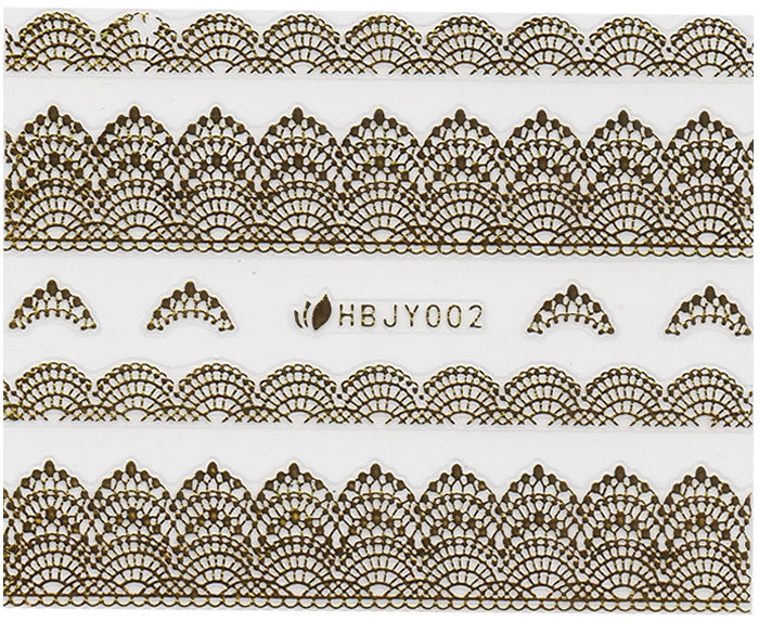 3D Lace Metallic Sticker, Gold 46201