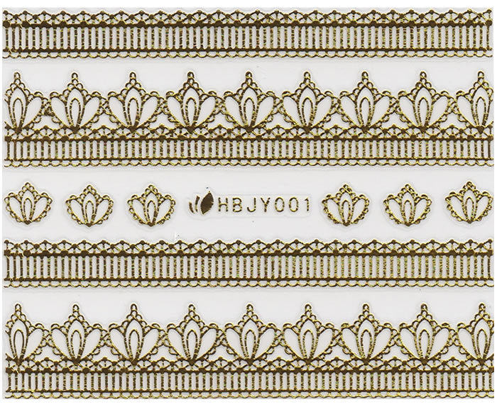 3D Lace Metallic Sticker, Gold 46202