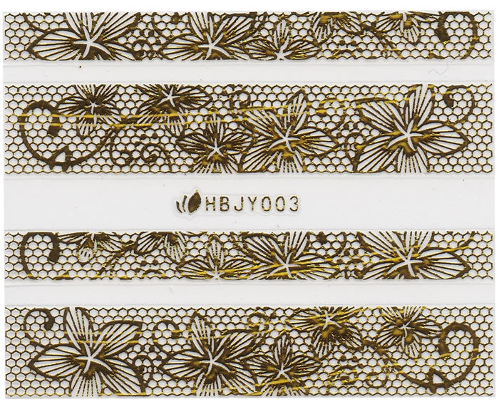 3D Lace Metallic Sticker, Gold 46203