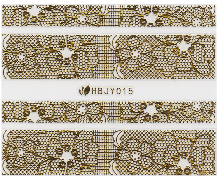 3D Lace Metallic Sticker, Gold 46204