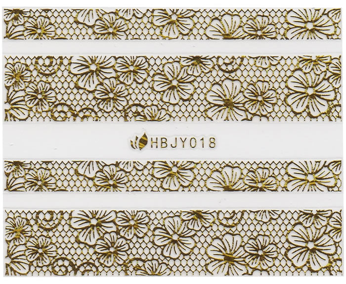 3D Lace Metallic Sticker, Gold 46205