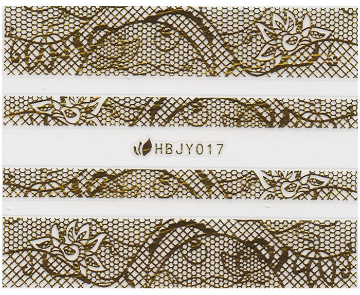 3D Lace Metallic Sticker, Gold 46207