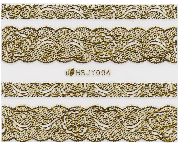 3D Lace Metallic Sticker, Gold 46208