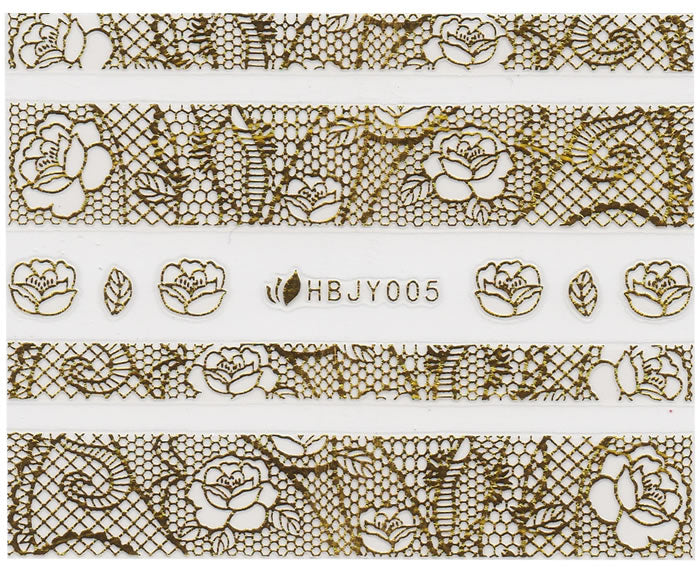 3D Lace Metallic Sticker, Gold 46209