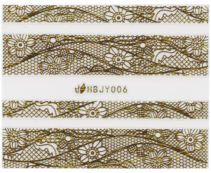 3D Lace Metallic Sticker, Gold 46210