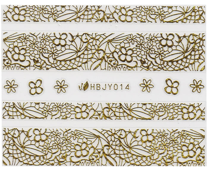 3D Lace Metallic Sticker, Gold 46211