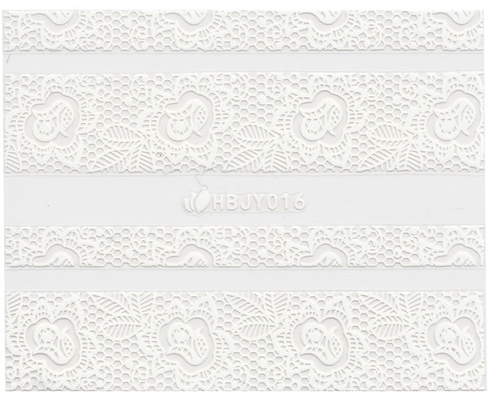 3D Lace Design Sticker, Weiß 46300