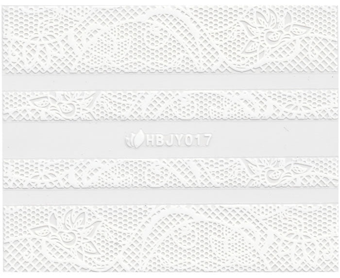 3D Lace Design Sticker, Weiß 46301