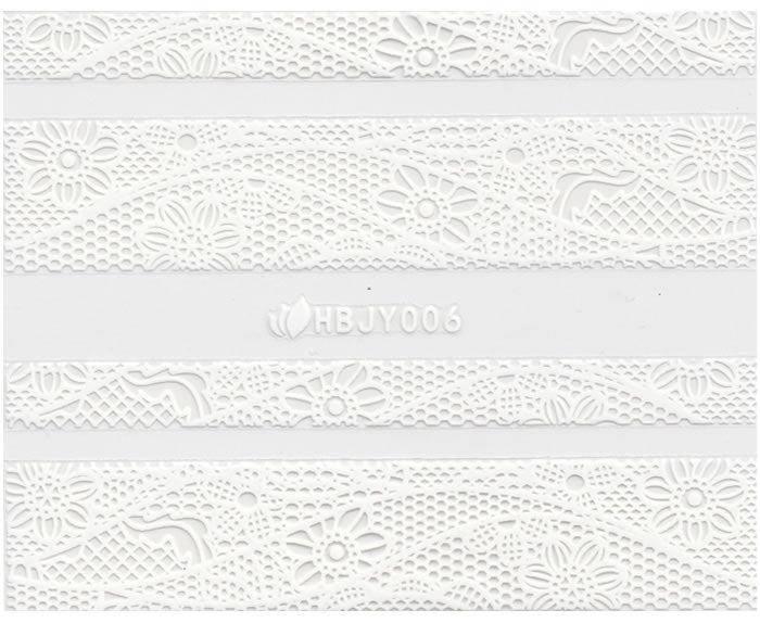 3D Lace Design Sticker, Weiß 46302