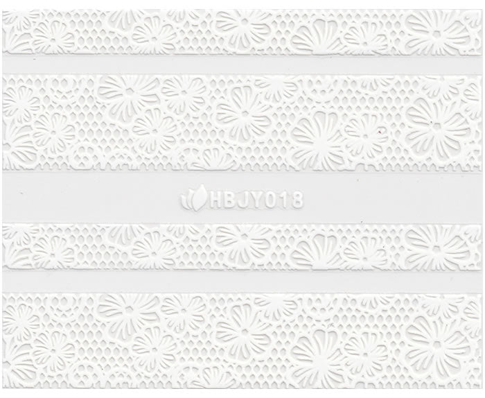 3D Lace Design Sticker, Weiß 46304