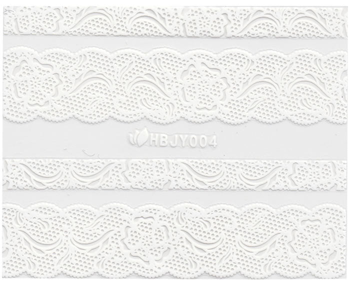 3D Lace Design Sticker, Weiß 46305