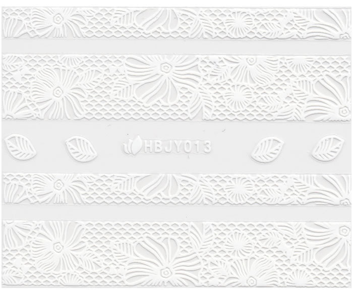 3D Lace Design Sticker, Weiß 46309